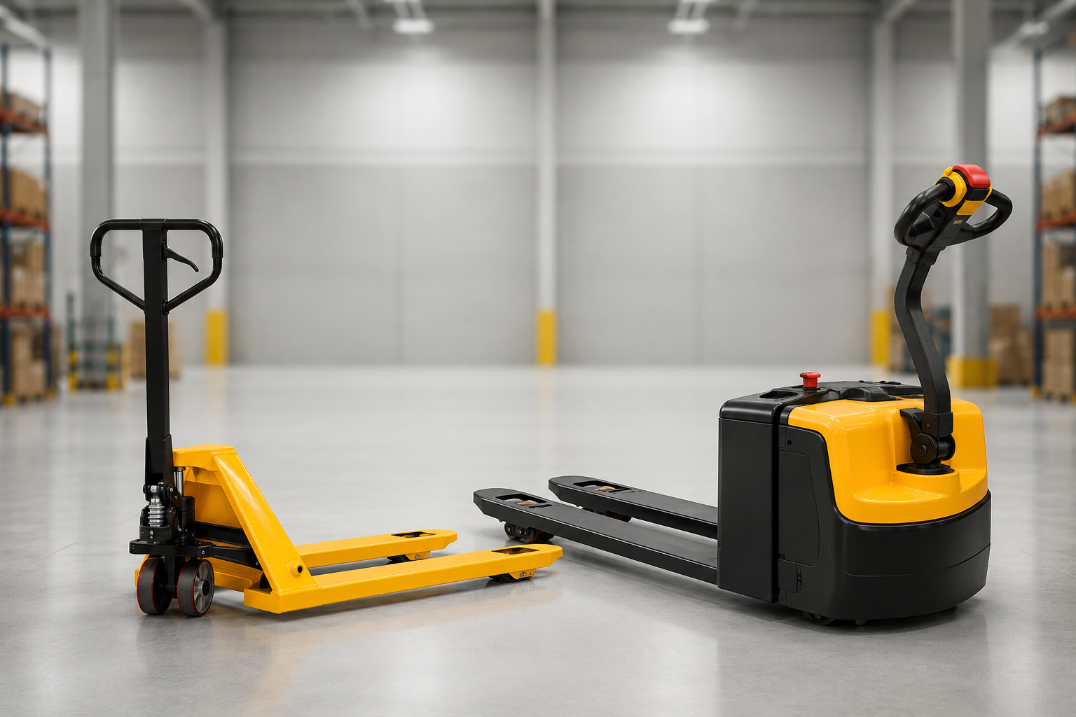 Hydraulic and electric pallet trucks